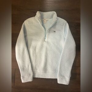 Vineyard Vines Baby Blue 1/4 Zip Sherpa Fleece